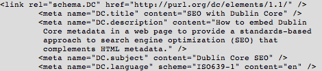 dublin core HTML